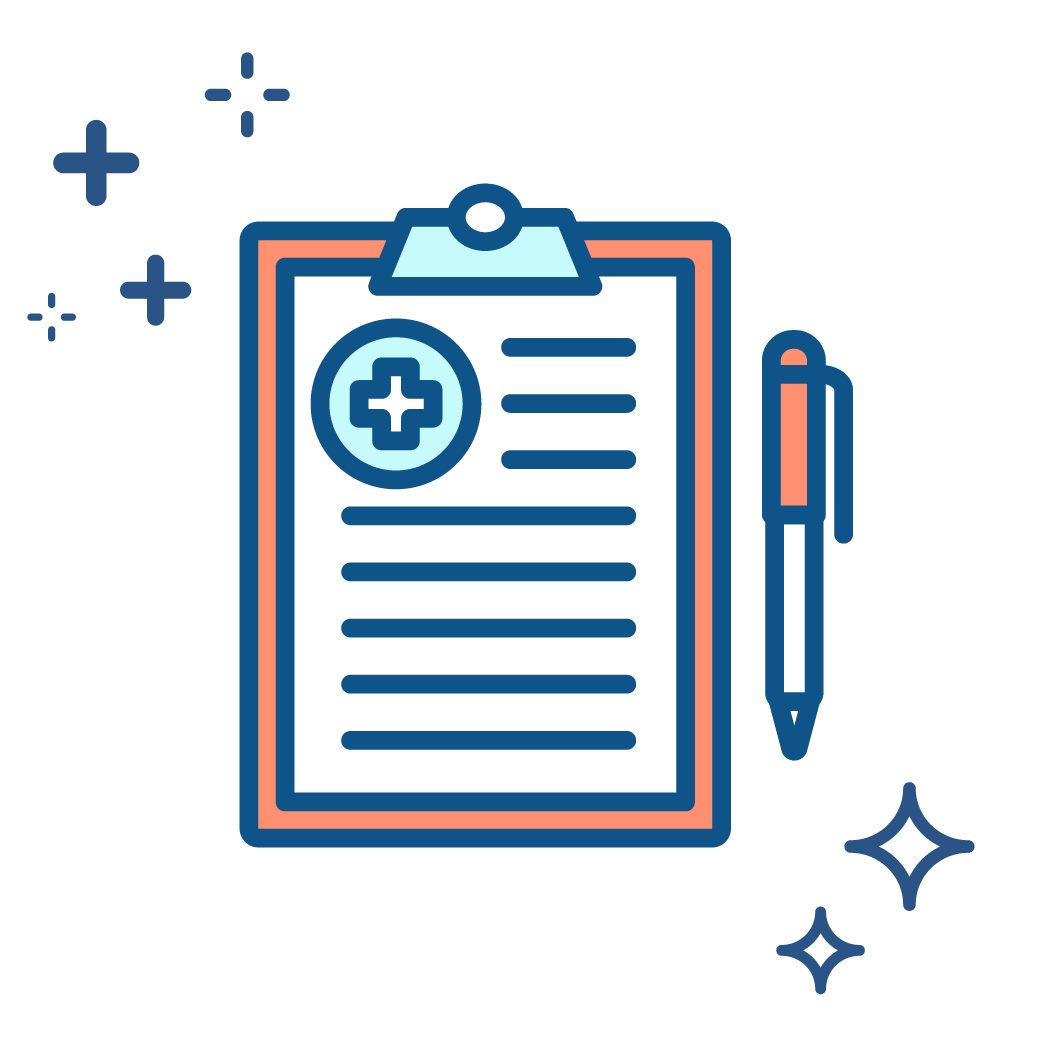 Health Clipboard and Pen